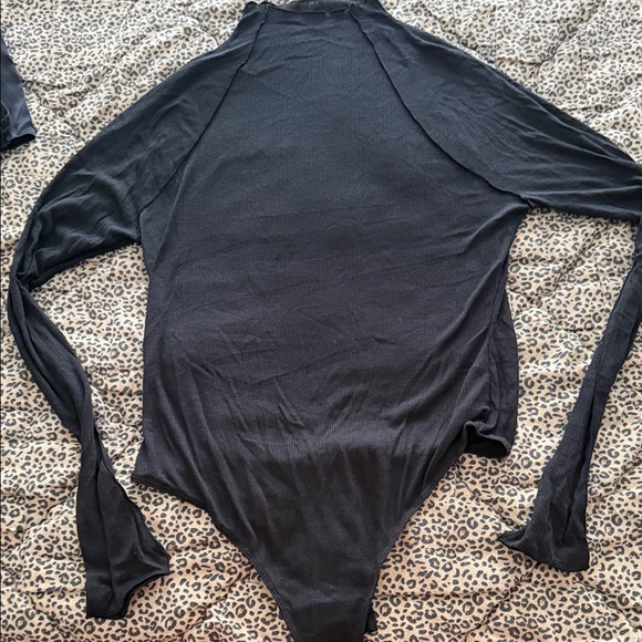 Free People Black Long Sleeve Bodysuit - Picture 1 of 4